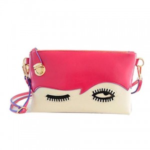 Stylish Women's Clutch With Color Block and Eye Design